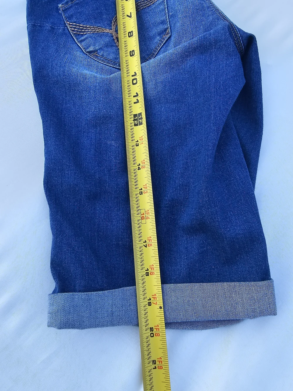 YMI Wanna Betta Butt? High Rise Distressed Denim Bermuda Shorts - Size 5